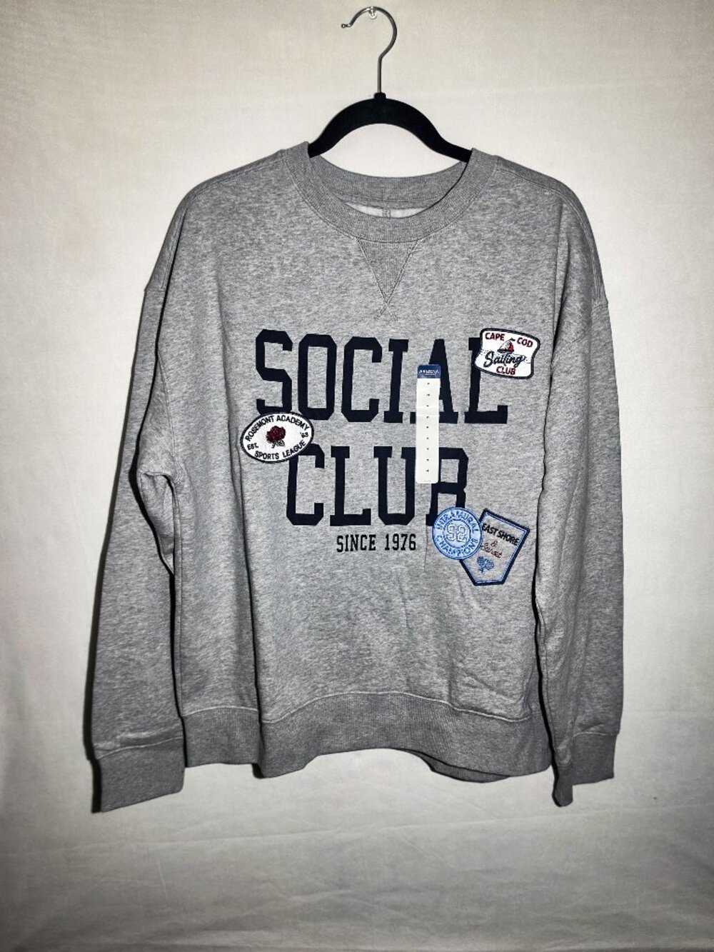 Arizona Jean Co Grey social club graphic crewneck sweatshirt medium VTG style